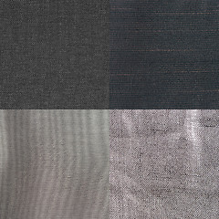 Image showing Set of blue fabric samples