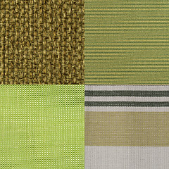 Image showing Set of green fabric samples