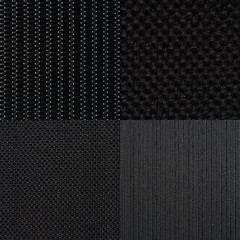 Image showing Set of black fabric samples