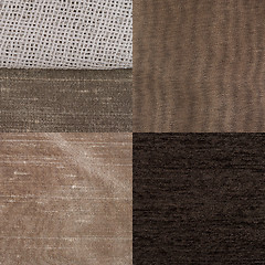 Image showing Set of brown fabric samples