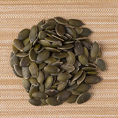 Image showing Circle of pumpkin seeds