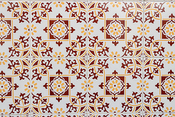 Image showing Traditional Portuguese glazed tiles