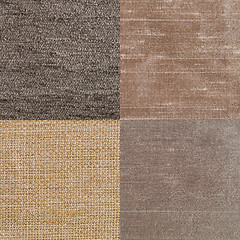 Image showing Set of brown fabric samples