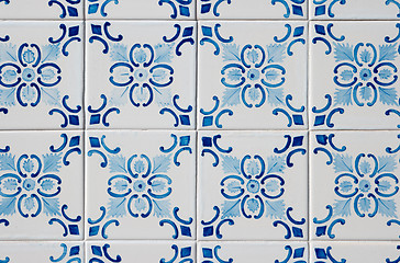 Image showing Traditional Portuguese glazed tiles