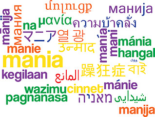 Image showing Mania multilanguage wordcloud background concept