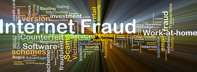 Image showing Internet fraud background concept glowing