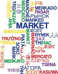 Image showing Market multilanguage wordcloud background concept