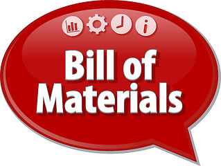 Image showing Bill of Materials Business term speech bubble illustration