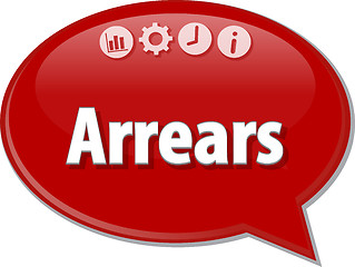 Image showing Arrears   Business term speech bubble illustration