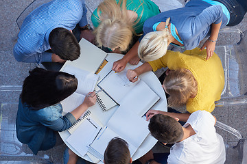 Image showing group of students  top view