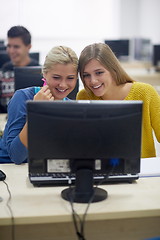 Image showing students group in computer lab classroom