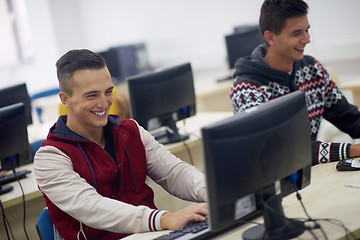 Image showing students group in computer lab classroom