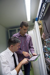 Image showing network engineers in server room