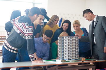 Image showing group of students with teacher on class