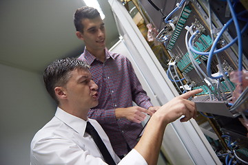 Image showing network engineers in server room