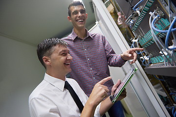 Image showing network engineers in server room