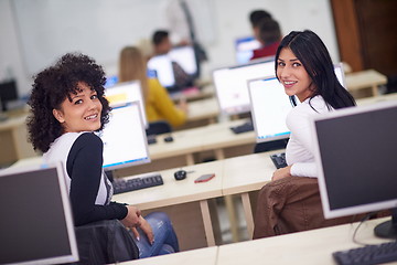 Image showing students group in computer lab classroom