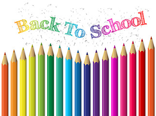 Image showing Back to school background with pencils and text