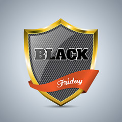 Image showing Black friday badge with ribbon 