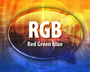 Image showing RGB acronym definition speech bubble illustration