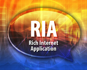 Image showing RIA acronym definition speech bubble illustration