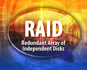 Image showing RAID acronym definition speech bubble illustration