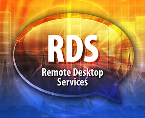 Image showing RDS acronym definition speech bubble illustration