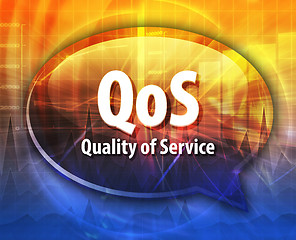 Image showing QoS acronym definition speech bubble illustration