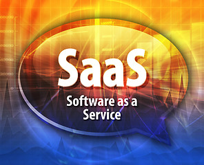 Image showing SaaS acronym definition speech bubble illustration