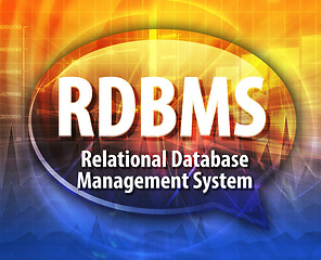 Image showing RDBMS acronym definition speech bubble illustration