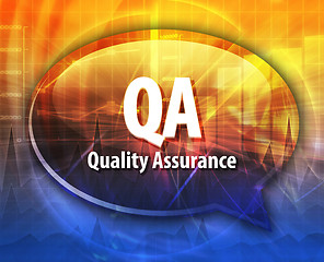 Image showing QA acronym definition speech bubble illustration