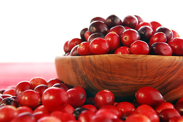Image showing Cranberries in a bowl