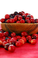 Image showing Cranberries in a bowl