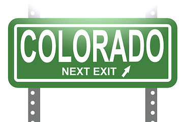 Image showing Colorado green sign board isolated