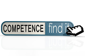 Image showing Competence word on the blue find it banner