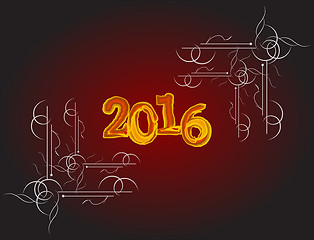 Image showing Abstract golden christmas background. new year 2016 invitation card