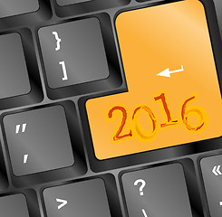 Image showing Computer Keyboard with Happy New Year 2016 Key