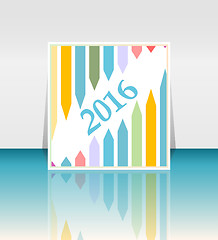 Image showing new year 2016 success concept with a growing arrows set 