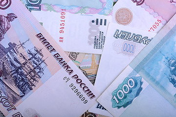 Image showing Russian Rouble Banknotes background