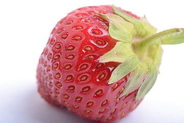 Image showing Red Ripe delicious Organic Strawberry, Close up, Macro