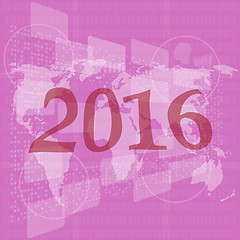 Image showing happy new year 2016 on business digital touch screen