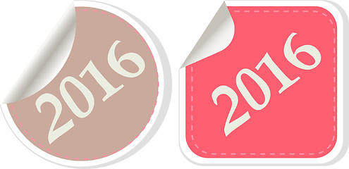 Image showing creative happy new year 2016 design. Flat design. button