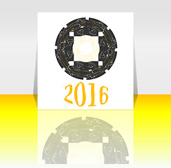 Image showing Happy new year 2016 symbol with calligraphic design on abstract background. 