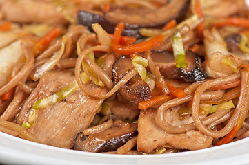 Image showing buckwheat noodles with chicken