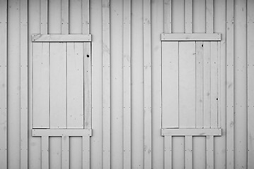 Image showing grey wooden plank wall