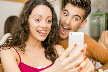 Image showing Happy couple making a selfie