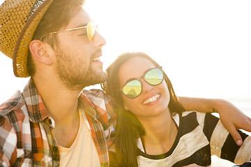 Image showing Young couple at the beach