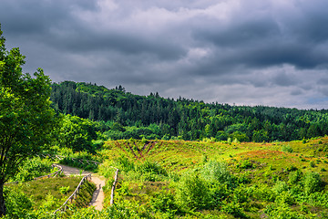 Image showing Nature in Denmark with dark clouds