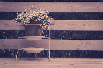 Image showing Flower pot on a terrasee