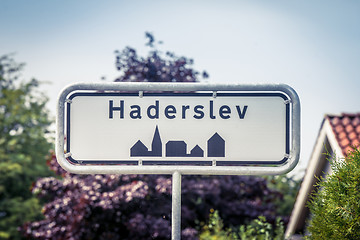 Image showing Haderslev city sign in the summer